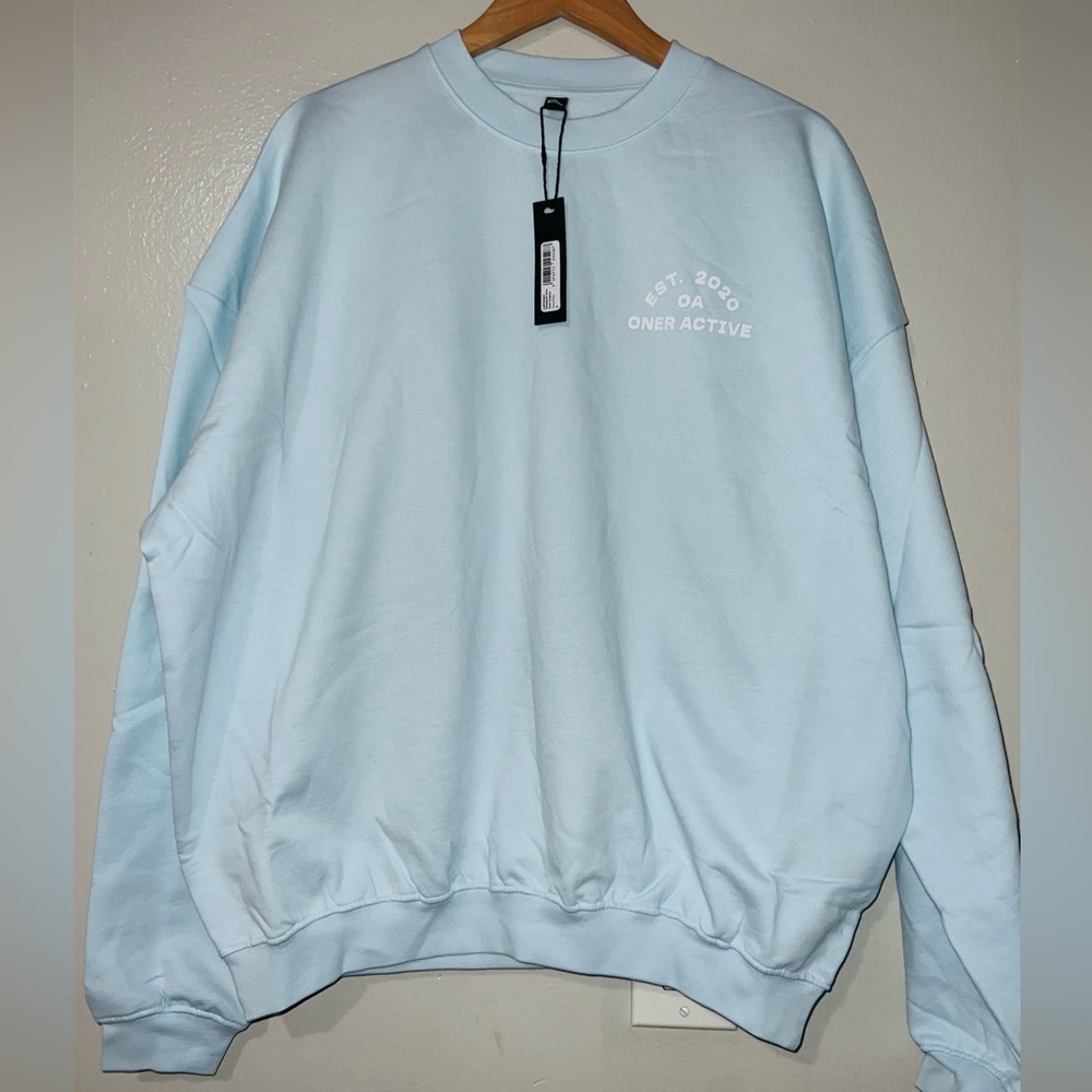 ONER ACTIVE LIGHTWEIGHT SWEATSHIRT WITH ONER GRAPHIC IN CLOUD BLUE - M - Picture 3 of 5
